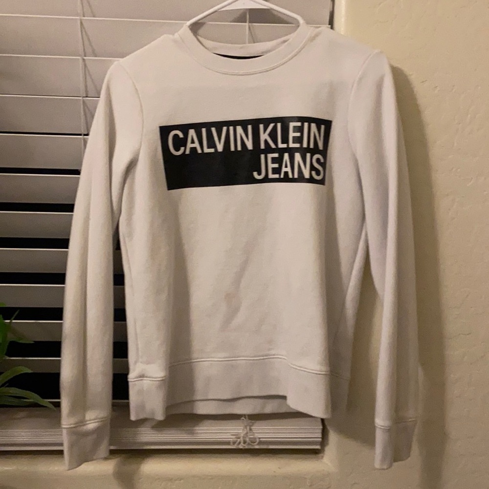 white calvin klein crewneck